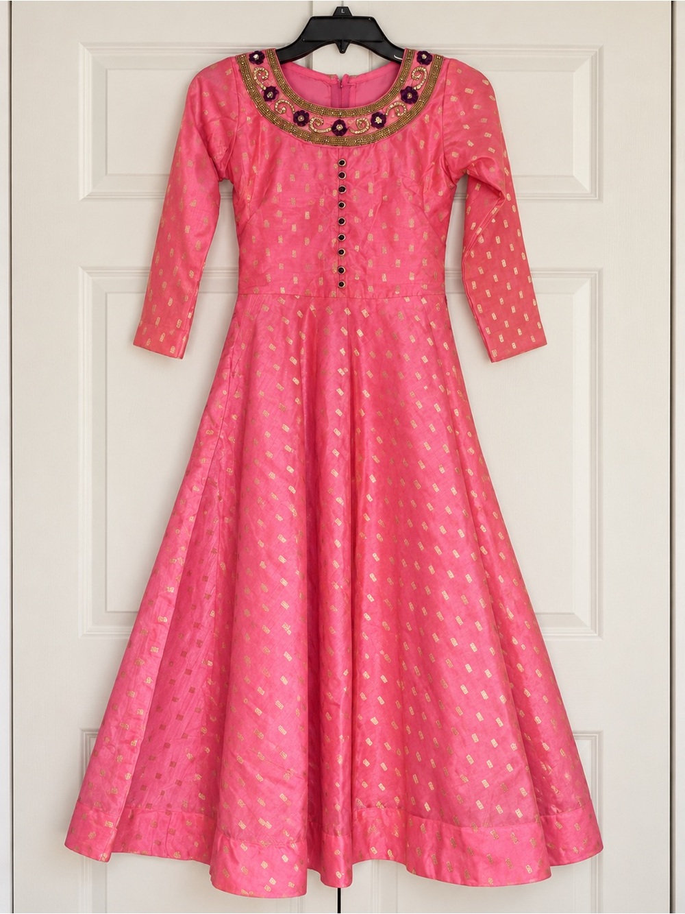 Girls Pink Embellished A-Line Dress